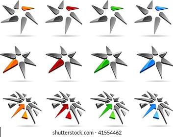 Abstract 3d vector icons such logos.