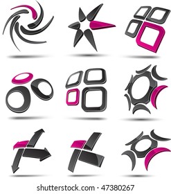 Abstract 3d vector icons such logos.