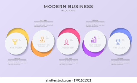 Resumen de la plantilla de infografía vectorial 3D con pasos para el éxito. Presentación con iconos de elementos de línea. El diseño de concepto de negocio se puede utilizar para la web, folleto, diagrama, gráfico o diseño de banners. 