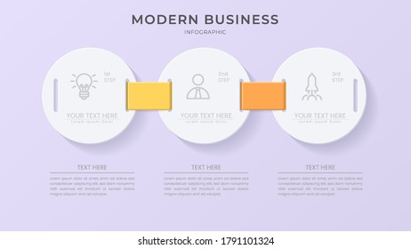 Abstract 3D vector infographic template with a steps for success. Presentation with line elements icons. Business concept design can be used for web, brochure, diagram, chart or banner layout. 