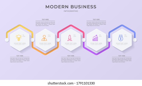 Abstract 3D vector infographic template with a steps for success. Presentation with line elements icons. Business concept design can be used for web, brochure, diagram, chart or banner layout. 