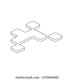 Abstract 3d vector line art icon isometric minimalism illustrate