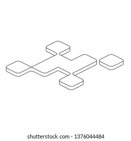 Abstract 3d vector line art icon isometric minimalism illustrate