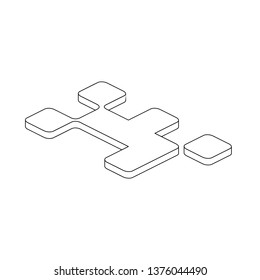 Abstract 3d vector line art icon isometric minimalism illustrate