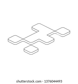Abstract 3d vector line art icon isometric minimalism illustrate