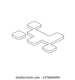 Abstract 3d vector line art icon isometric minimalism illustrate