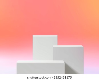 Abstract 3D Vector minimal scene for mockup product display. Cosmetic product background for sale event concept. Stage showcase on pink display studio background. Vector EPS10