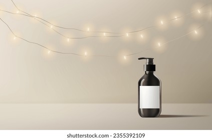 Abstract 3D Vector minimal scene for mockup product display. Cosmetic product background for sale event concept. Stage showcase on beige display studio background. Vector EPS10