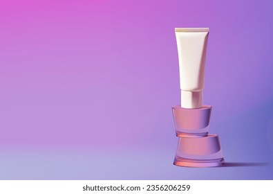 Abstract 3D Vector minimal scene for mockup product display. Cosmetic product background for sale event concept. Stage showcase on blue display studio background. Vector EPS10