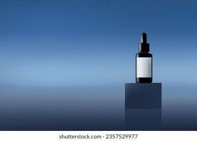 Abstract 3D Vector minimal scene for mockup product display. Cosmetic product background for sale event concept. Stage showcase on blue sky background. Vector EPS10