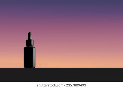 Abstract 3D Vector minimal scene for mockup product display. Cosmetic product background for sale event concept. Stage showcase on sunset sky background. Vector EPS10