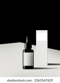 Abstract 3D Vector minimal scene for mockup product display. Cosmetic product background for sale event concept. Stage showcase on black display studio background. Vector EPS10