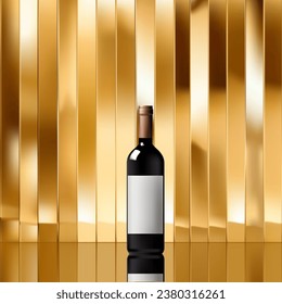 Abstract 3D Vector minimal scene for mockup product display. Food and beverage product background for sale event concept. Stage showcase on gold display studio background. Vector EPS10