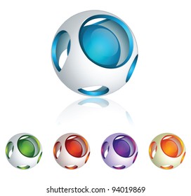 Abstract 3d vector sphere set