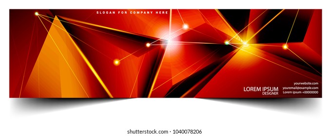 Abstract 3d vector technology red shape with wireframe structure background. Digital business abstract vector background. Flayer, brochure, card vector design. Science background