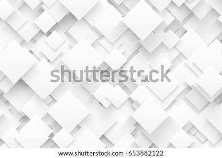 Abstract 3D Vector Technology White Background. Technological Crystalline Structure. Blank Backdrop
