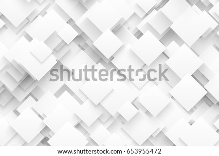 Abstract 3D Vector Technology White Background. Technological Crystalline Structure. Blank Backdrop