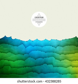 Abstract 3d vector textured geometrical polygonal waveform structure bright background for design, business, print, web, ui and other