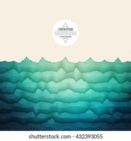 Abstract 3d vector textured geometrical polygonal waveform structure bright background for design, business, print, web, ui and other