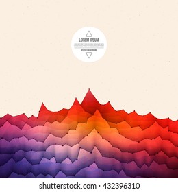 Abstract 3d vector textured geometrical polygonal waveform structure bright background for design, business, print, web, ui and other