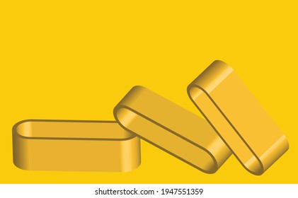 Abstract 3d vector, yellow background design, modern illustration