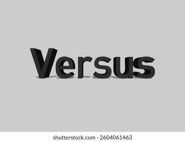 Abstract 3D Versus Text Effect Design White Background