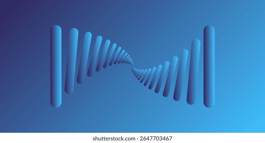 Visualização 3D abstrata da progressão no projeto de perspectiva tonificada em azul