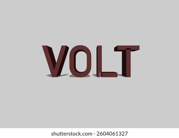 Abstract 3D Volt Text Effect Design White Background