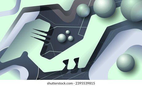 Abstrakte 3D-Tapete mit weichem Schattenstil