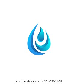 abstract 3D water icon template concept vector logo