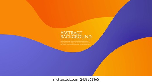 Diseño abstracto del fondo del arte de la onda 3D con la combinación púrpura y naranja para el diseño. Vector Eps10