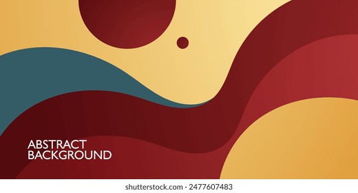 Abstract 3D wave art background design with brown, green, and yellow combination for background design. Eps10 vector