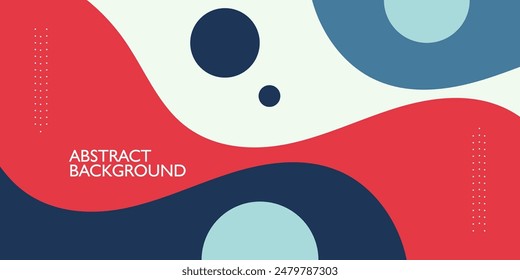 Abstract 3D wave art background design with blue, red, and white combination background. Eps10 vector