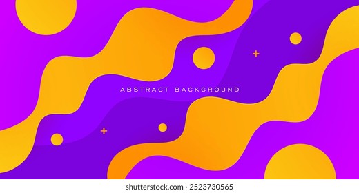 Abstract 3D wave art background design with purple and orange combination design. Colorful fluid liquid background . Eps10 vector