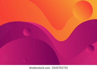 Abstract 3D wave art background design with purple and orange combination for design. Eps10