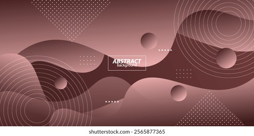 Abstract 3D wave art background design with bright brown color for design. Vector Eps10