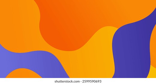 Abstract 3D wave art background design with purple and orange combination for design. Eps10 vector
