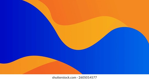 Abstract 3D wave art background design with purple and orange combination for design. 