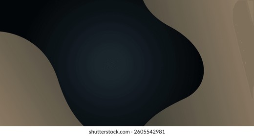 Abstract 3D wave art background design with dark gray and brown combination for design.