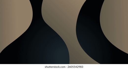 Abstract 3D wave art background design with dark gray and brown combination for design.