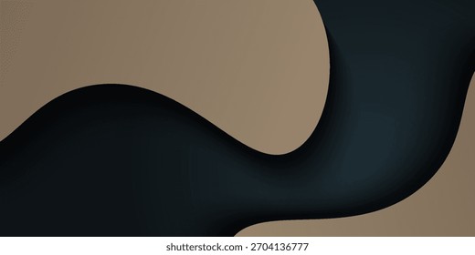 Diseño de fondo Abstractas del arte de la onda 3D con la combinación gris oscura y marrón para el diseño. Vector Eps10

