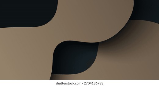 Abstract 3D wave art background design with dark gray and brown combination for design. Eps10 vector

