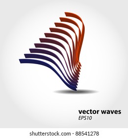 Abstract 3D wave background composition - vector illustration