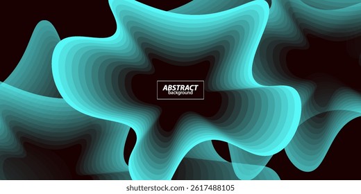 Abstract 3d wave background with light blue gradient color paper scratches on the background. Paper Cut Design Background. Vector eps10