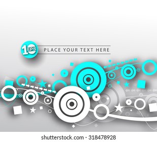 Abstract 3D Wave Circle Design, eps10 vector