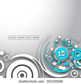 Abstract 3D Wave Circle Design, eps10 vector