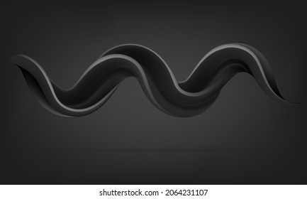 Abstract 3D wave figure. Wave shapes. Wave monochrome on a gray background. With a soft shadow. Background for the design of posters, banners. Vector illustration.