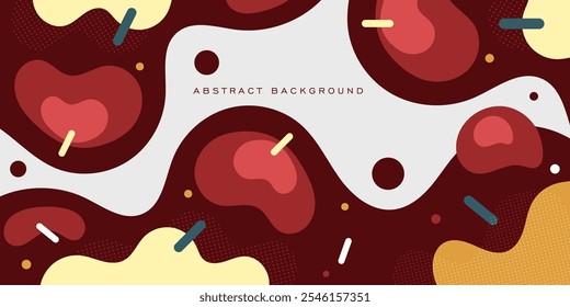 Abstract 3D wave fluid liquid art background design with dark brown and colorful pattern combination background. Eps10 vector