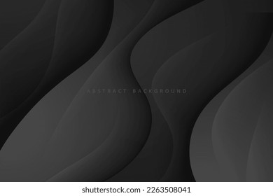 abstract 3D wave modern dark gray paper cut background