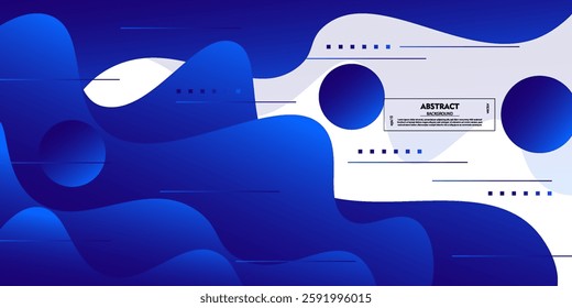 Abstract 3D wave paper cut design background with blue and white color combination. Modern wave banner design. Vector Eps10